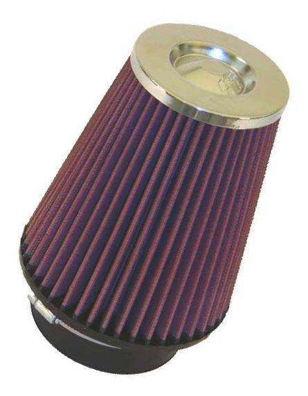 K&N Universal Air Filter Chrome Round Tapered Red - 4in ID x 1.125in L x 5.5in H (Multi Lingual) K&N Engineering