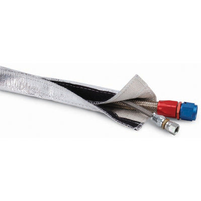 DEI Heat Shroud 1in I.D. x 3ft - Aluminized Sleeving for performance car parts, featuring hook and loop closure, DTX Performance