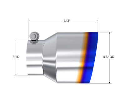 MBRP Universal Stainless Steel Dual Wall Tip 4.5in OD/3in Inlet/6.13in L, performance car parts exhaust tip, DTX Performance