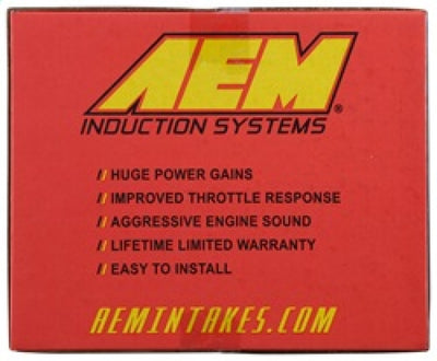 AEM Induction Systems packaging with product features listed, ideal for AEM 03-05 Honda Accord V6 Silver V2 Intake.