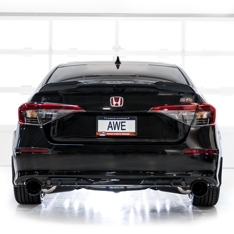 AWE Tuning 22+ Honda Civic Si/Acura Integra Track Edition Catback Exhaust - Dual Diamond Black Tips - DTX Performance