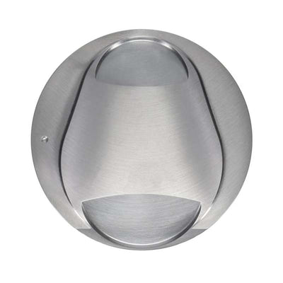 Modern brushed steel recessed wall light