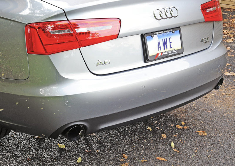 AWE Tuning Audi C7 A6 3.0T Touring Edition Exhaust - Dual Outlet Diamond Black Tips - DTX Performance