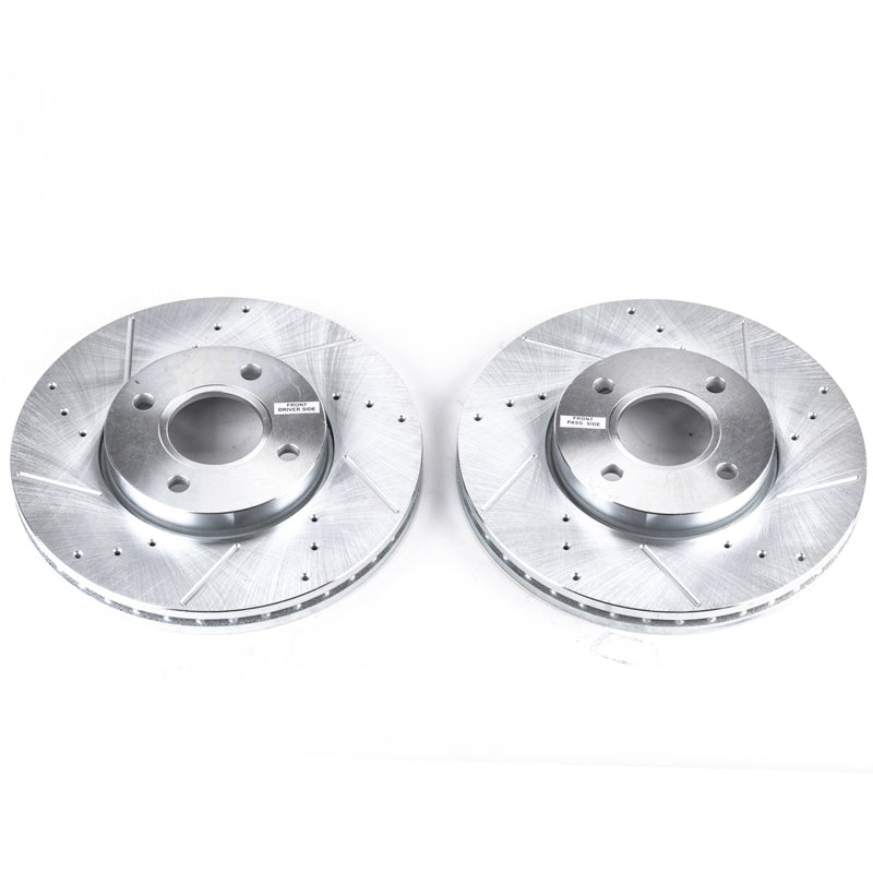 Power Stop 05-07 Ford Focus Front Evolution Drilled & Slotted Rotors - Pair - DTX Performance