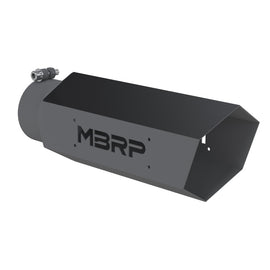 MBRP Universal Hex Tip 4in Inlet 16in Length w/o Logo - Black Coated for performance car parts and upgrades