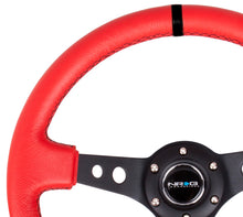 Load image into Gallery viewer, NRG Reinforced Steering Wheel (350mm / 3in. Deep) Red Suede w/Blk Circle Cutout Spokes, performance car parts, DTX Performance