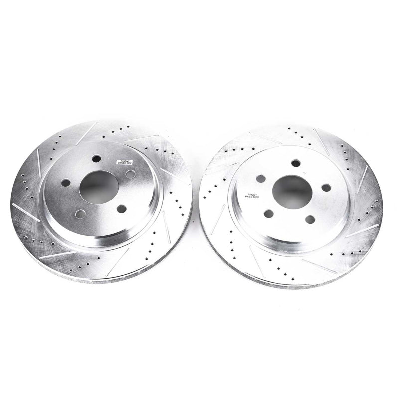 Power Stop Jeep Wrangler BBK Front Drilled & Slotted Rotor - Pair - DTX Performance