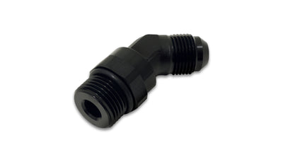 Vibrant -6AN Male Flare to Male -8AN ORB Swivel 45 Degree Adapter Fitting - Anodized Black for performance car parts