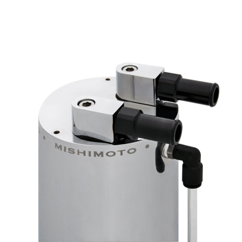 Mishimoto Large Aluminum Oil Catch Can for performance car parts at DTX Performance, enhancing engine efficiency and performance.