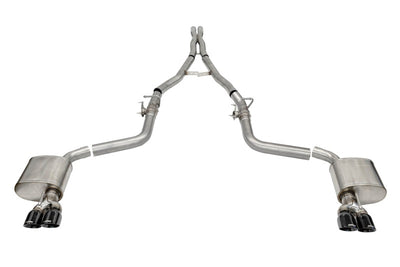 Corsa 15-23 Challenger SRT/Hellcat/Demon/Redeye 2.75in Valved CB DRE w/ Twin 3.5in Pol Blk PVD Tips exhaust system