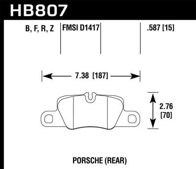 Hawk 2014 Porsche 911 Performance Ceramic Street Rear Brake Pads diagram, high performance brakes, aftermarket performance parts