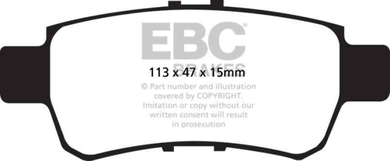 EBC 05-10 Honda Odyssey 3.5 Yellowstuff Rear Brake Pads for performance car tuning and brake upgrades by DTX Performance