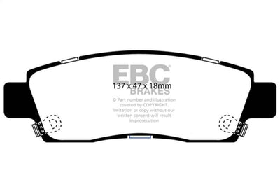 EBC 07+ Buick Enclave 3.6 Greenstuff Rear Brake Pads for performance car parts and upgrades by DTX Performance