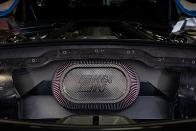 K&N 20-21 Chevrolet Corvette Stingray 6.2L V8 F/I AirCharger Performance Intake System in engine bay