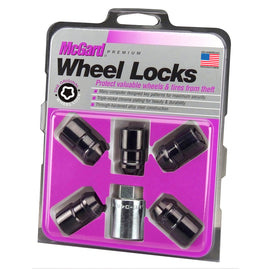 McGard Wheel Lock Nut Set - 5pk. (Cone Seat) M12X1.5 / 3/4 Hex / 1.46in. Length - Black, performance car parts