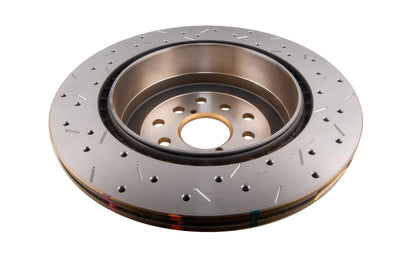 DBA 01-07 Subaru WRX/STI 10 Stud Hole Rear Drilled & Slotted 4000 Series Rotor for performance car parts and upgrades.