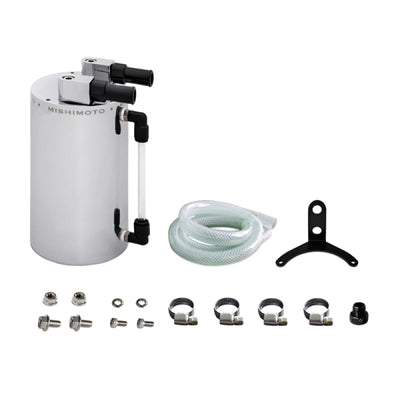 Mishimoto Large Aluminum Oil Catch Can for performance car parts and engine efficiency. Available at DTX Performance.