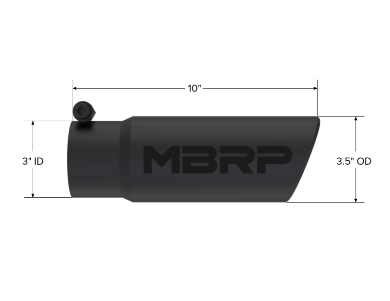 MBRP Universal Tip 3-1/2in O.D. Angled Rolled End exhaust part, performance car parts, high performance auto parts, DTX Performance