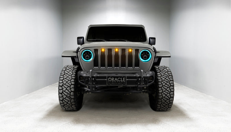 Oracle Jeep Wrangler JL/Gladiator JT 7in. High Powered LED Headlights (Pair) - Dynamic installed
