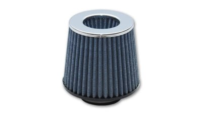 Vibrant Open Funnel Perf Air Filter (5in Cone O.D. x 5in Tall x 3in inlet I.D.) - Chrome Filter Cap for performance upgrades.