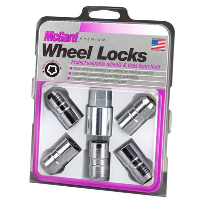 McGard Wheel Lock Nut Set - 5pk. (Cone Seat) M14X1.5 / 22mm Hex / 1.639in OAL - Chrome, high performance auto parts