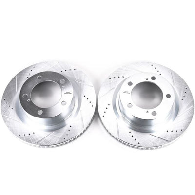 Power Stop 16-21 Toyota Land Cruiser Front Evolution Drilled & Slotted Rotors - Pair for performance upgrades by DTX Performance