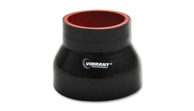 Vibrant 4 Ply Reinforced Silicone Transition Connector - 3in I.D. x 3.25in I.D. x 3in long (BLACK) for performance upgrades