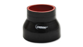 Vibrant 4 Ply Reinforced Silicone Transition Connector - 2in I.D. x 2.5in I.D. x 3in long (BLACK) for performance upgrades