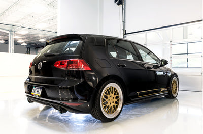 AWE Tuning VW MK7 GTI Track Edition Exhaust - Diamond Black Tips with performance car parts and aftermarket performance upgrades.