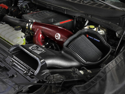 aFe 17-24 Ford F-150 Track Series Red Kevlar Carbon Fiber C/A Intake System w/Black Pro 5R Filter, performance car parts