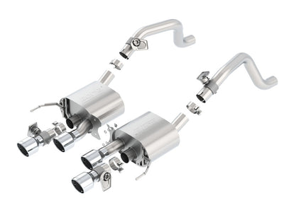 Borla 14-15 Chevy Corvette C7 6.2L RWD w/AFM &NPP S-Type Dual Round Rolled Center Rear Exit Exhaust, high performance car part DTX Performance
