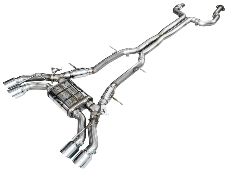 AWE Tuning 2021+ Cadillac CT4-V Blackwing SwitchPath Exhaust - Chrome Silver Tips, high performance car exhaust