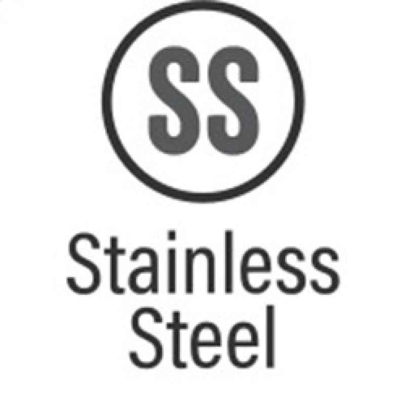 Stainless steel logo icon with text