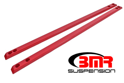 BMR 15-17 S550 Mustang Super Low Profile Chassis Jacking Rails - Red, performance car parts by DTX Performance
