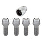 McGard Wheel Lock Bolt Set - 4pk. (Cone Seat) M14X1.25 / 17mm Hex / 27.3mm Shank Length - Chrome, performance car parts