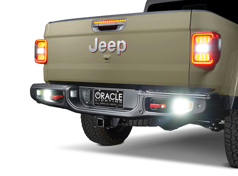 Oracle Rear Bumper LED Reverse Lights for Jeep Gladiator JT - 6000K installed