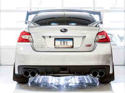 AWE Tuning Subaru STI VA / WRX GV / STI GV Sedan Touring Edition Exhaust - Chrome Silver Tip (102mm) performance car parts
