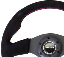 Load image into Gallery viewer, NRG Reinforced Steering Wheel (320mm) Suede w/Red Stitch for performance car upgrades by DTX Performance, racing suspension parts