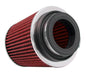 K&N Universal Air Filter Chrome Round Tapered Red - 4in ID x 1.125in L x 5.5in H (Multi Lingual) K&N Engineering