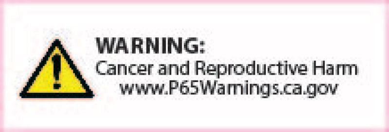 California Proposition 65 warning label for cancer and reproductive harm, visit www.P65Warnings.ca.gov for more information.