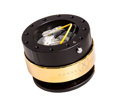 NRG Quick Release Gen 2.0 - Black Body / Chrome Gold Ring, high performance car parts by DTX Performance, veteran owned shop