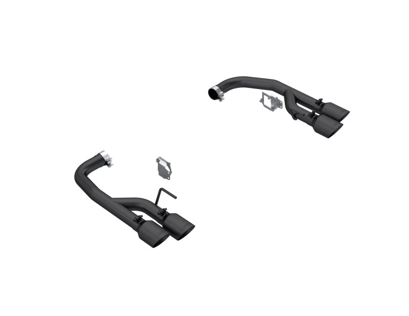 MBRP 2024 Ford Mustang GT 5.0L 2.5in Dual Rear Axle-Black Tips - Black-Coated Aluminized Steel - DTX Performance