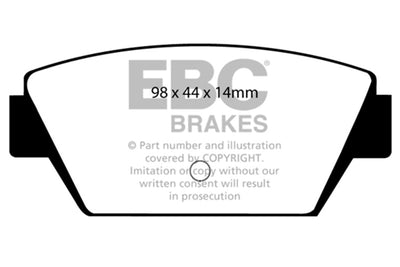 EBC 93-94 Eagle Talon 1.8 Yellowstuff Rear Brake Pads from DTX Performance, ideal for performance upgrades and high performance brakes.