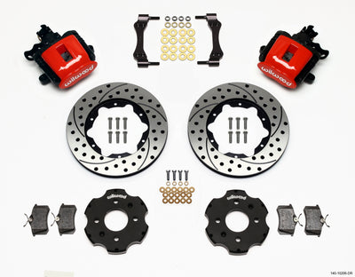 Wilwood Combination Parking Brake Rear Kit 11.00in Drilled Red Civic / Integra Disc 2.39 Hub Offset high performance brakes