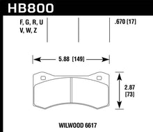 Load image into Gallery viewer, Hawk Wilwood 17mm 6617 Caliper Performance Ceramic Brake Pads