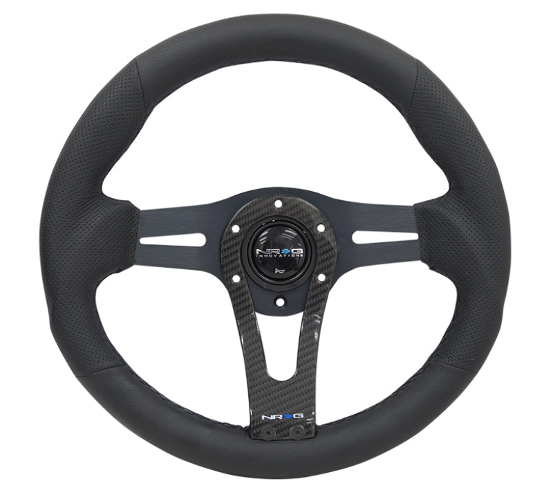 NRG Reinforced Steering Wheel (320mm) w/Carbon Center Spoke for performance car upgrades at DTX Performance, a veteran owned shop.