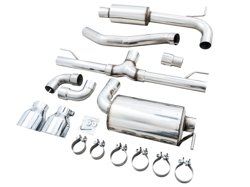 AWE 2022 VW GTI MK8 Touring Edition Exhaust - Chrome Silver Tips - DTX Performance