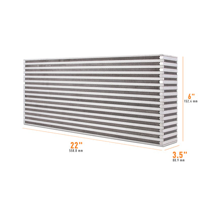 Mishimoto Universal Air-to-Air Intercooler Core - 22in / 6in / 3.5in, performance car parts by DTX Performance