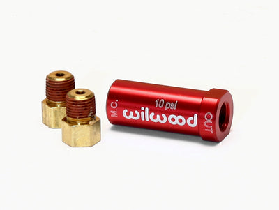 Wilwood Residual Pressure Valve - New Style w/ Fittings - 10# / Red for performance car parts | DTX Performance upgrades