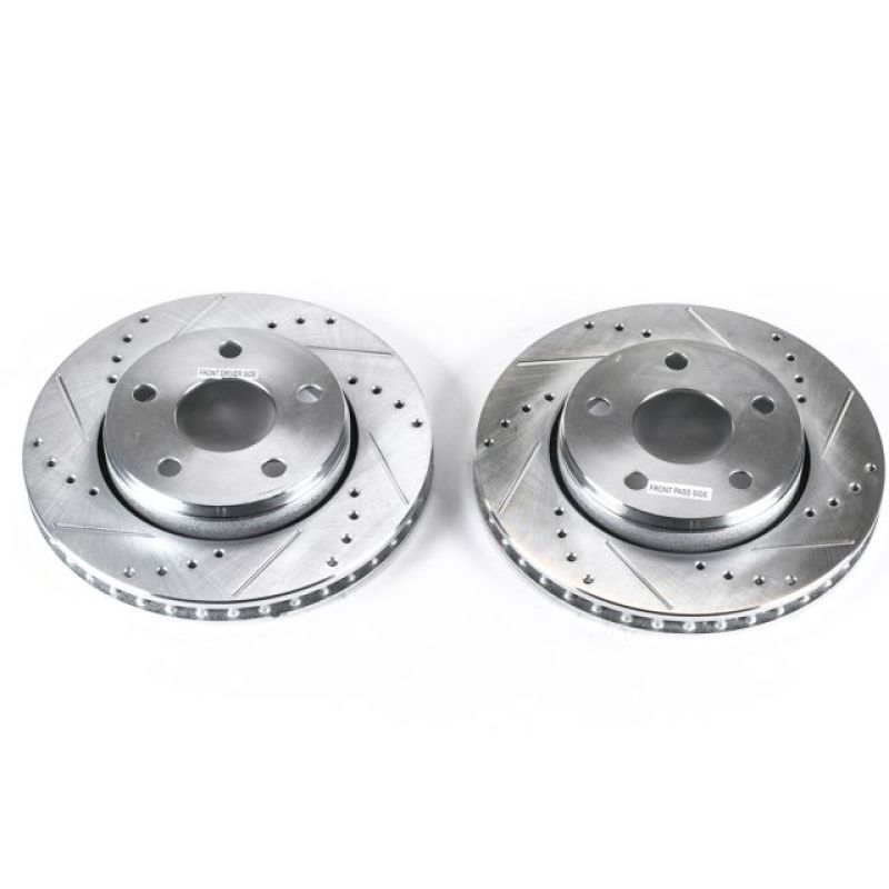 Power Stop 07-17 Jeep Wrangler Front Evolution Drilled & Slotted Rotors - Pair, high performance brakes, DTX Performance